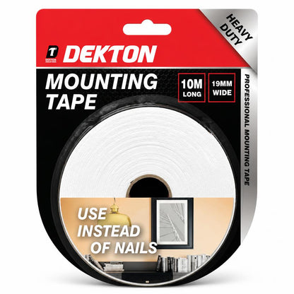 Dekton Mounting Tape Heavy Duty 10m Packaging Front