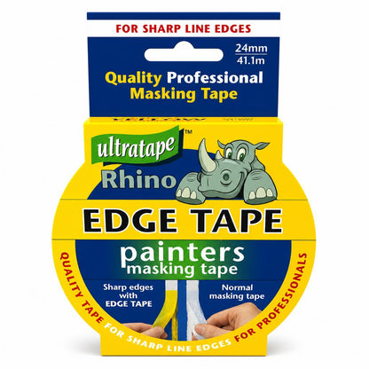 Front view of Ultratape Rhino Edge Tape packaging.