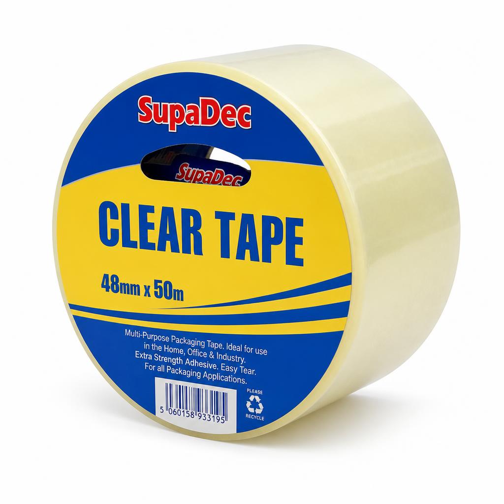 SupaDec Clear Tape 48mm x 50m packaging