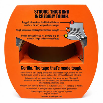 Gorilla Tape Silver packaging back view