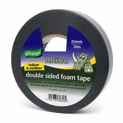 Ultratape Rhino double sided foam tape on brown background