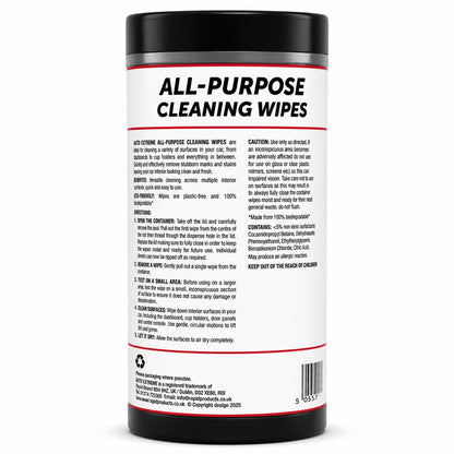 Auto Extreme All-Purpose Cleaning Wipes Back Packaging