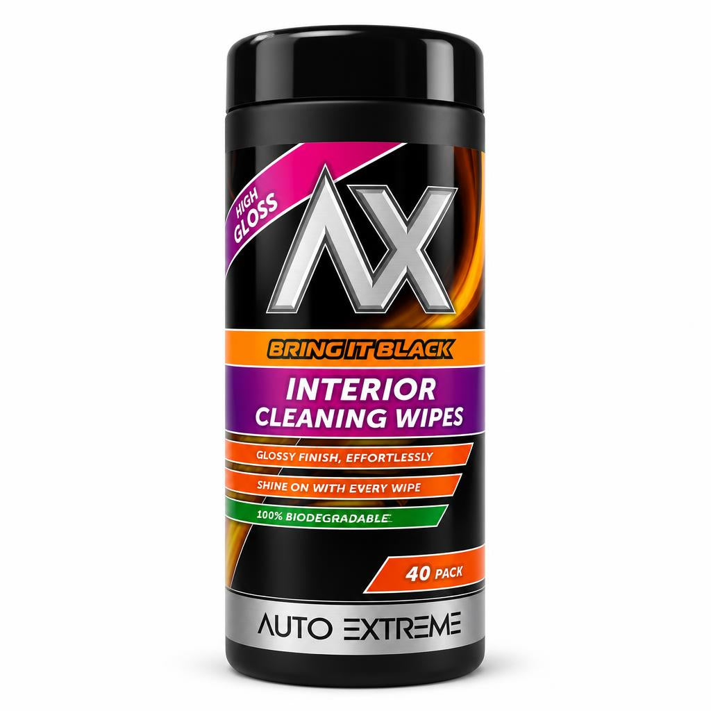 Front view of Auto Extreme Interior Cleaning Wipes packaging