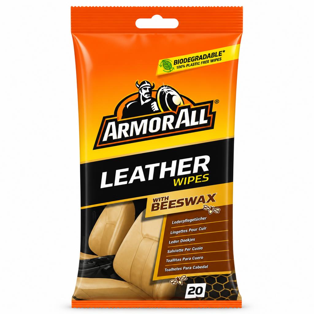Armor All Leather Wipes packaging front view