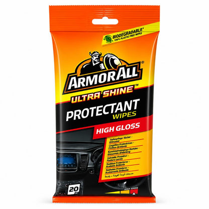 Front of Armor All Ultra Shine Protectant Wipes package