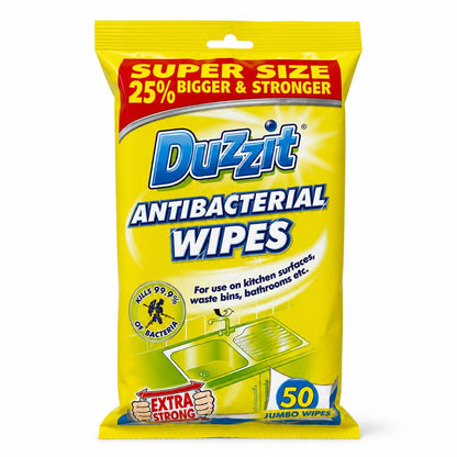 Duzzit Antibacterial Wipes front packaging
