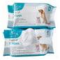 Ashley Antibacterial Fresh Pet Wipes 50 Pack with a dog and cat illustration
