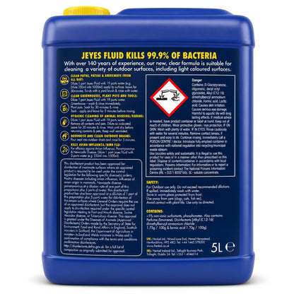 Jeyes Fluid Outdoor Cleaner 5L back view with details