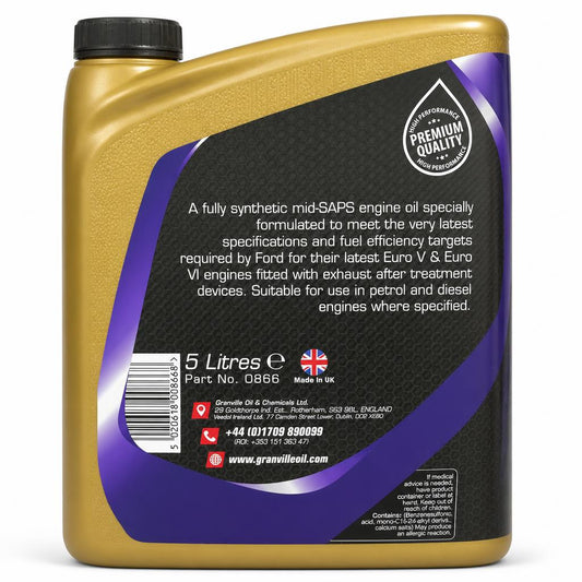Granville FS FX 0W/30 engine oil back packaging