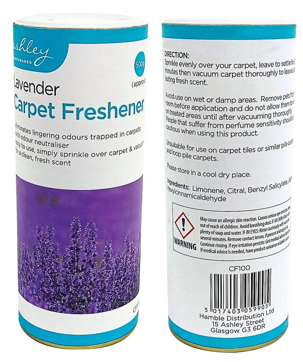 Ashley Lavender Carpet Freshener back packaging