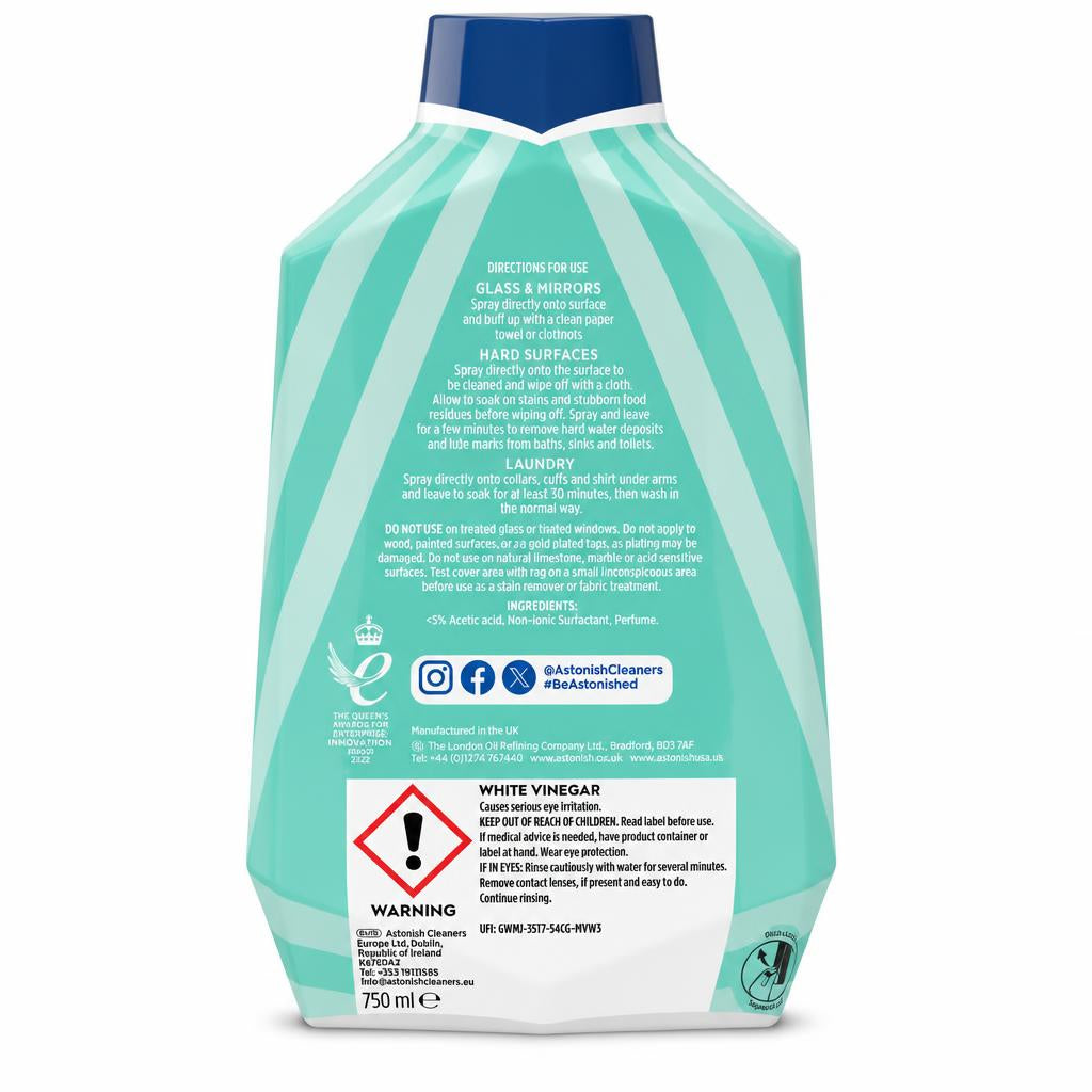 Astonish White Vinegar Cleaner back packaging