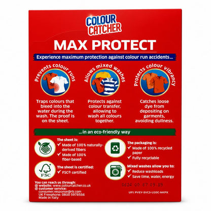 Dylon Colour Catcher Max Protect packaging back