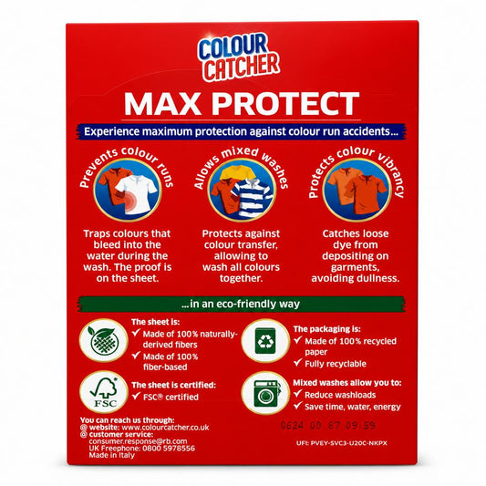 Dylon Colour Catcher Max Protect packaging back