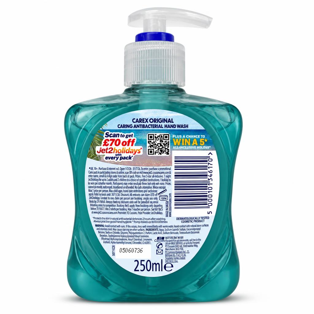 Carex Original Antibacterial Hand Wash back label