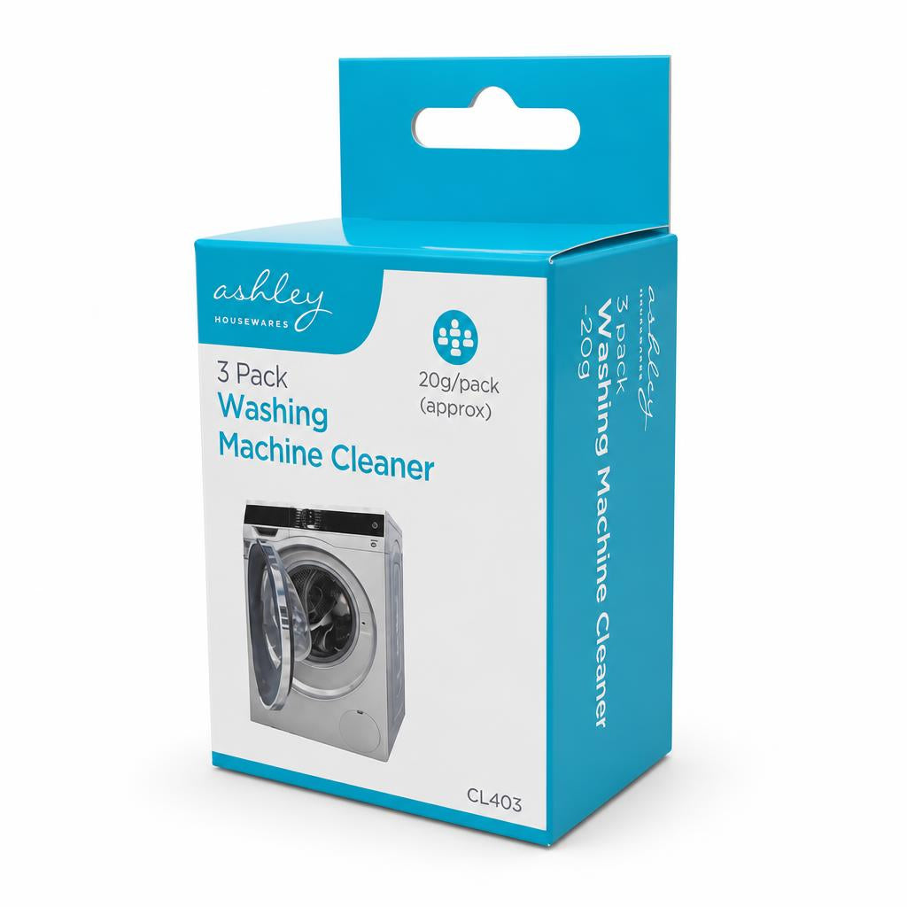 Ashley Housewares 3 Pack Washing Machine Cleaner packaging front