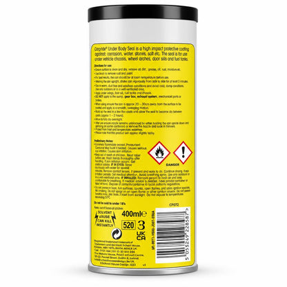 Carpride Underbody Seal spray can - back view with instructions