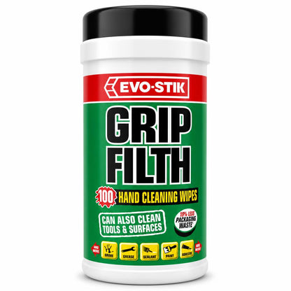 Evo-Stik Grip Filth Hand Cleaning Wipes front packaging