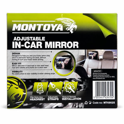 Montoya Adjustable In-Car Mirror packaging back view