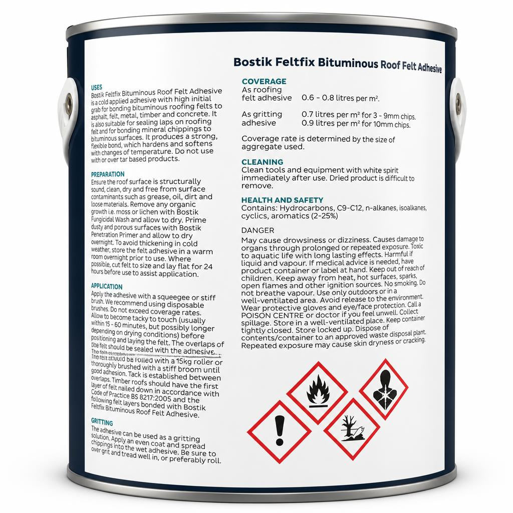 Bostik adhesive tin showing safety and usage instructions