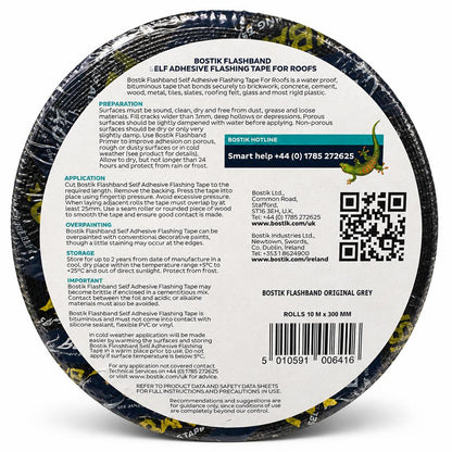 Bostik Flashband Self Adhesive Tape packaging back view