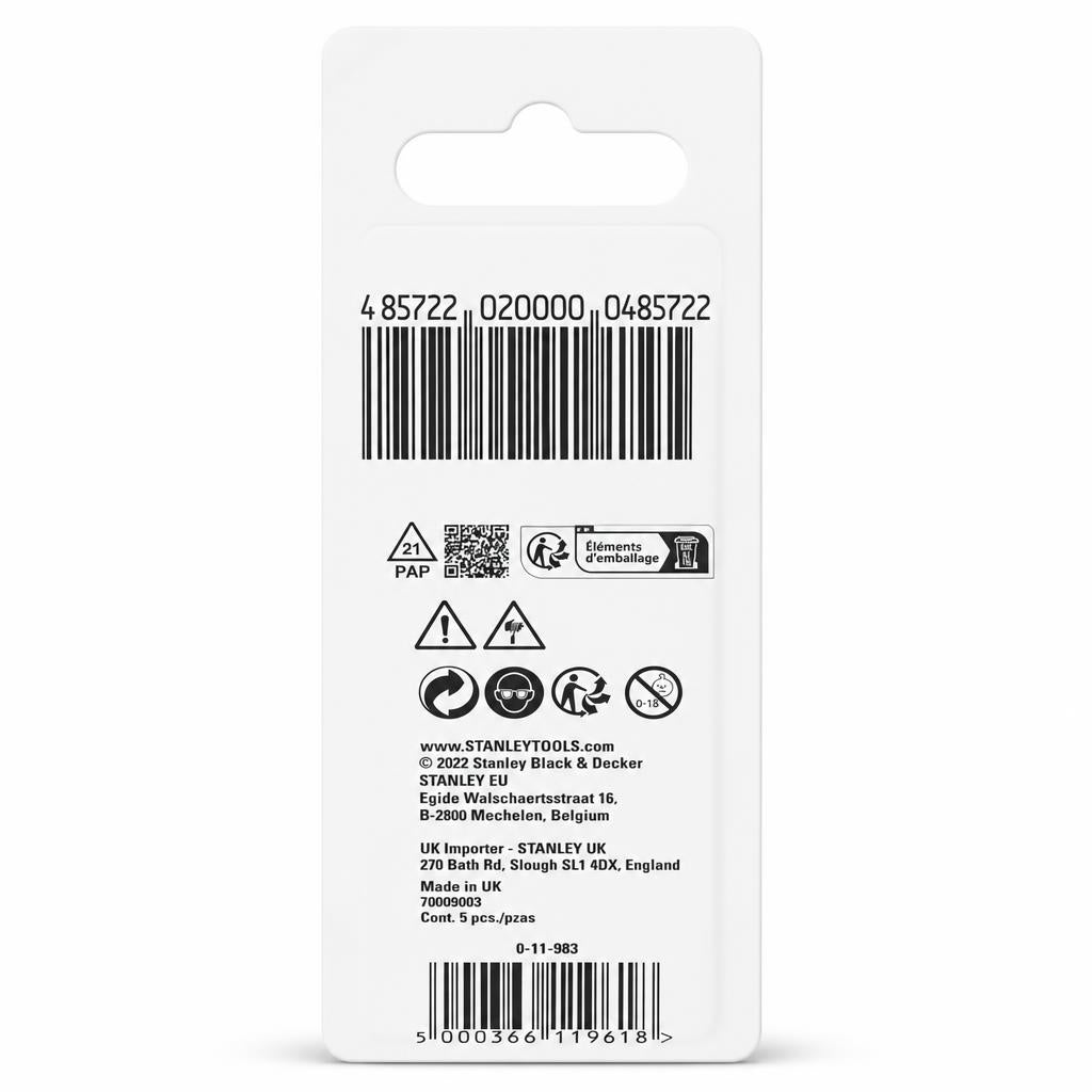 Stanley 1996 Large Hook Blades packaging back