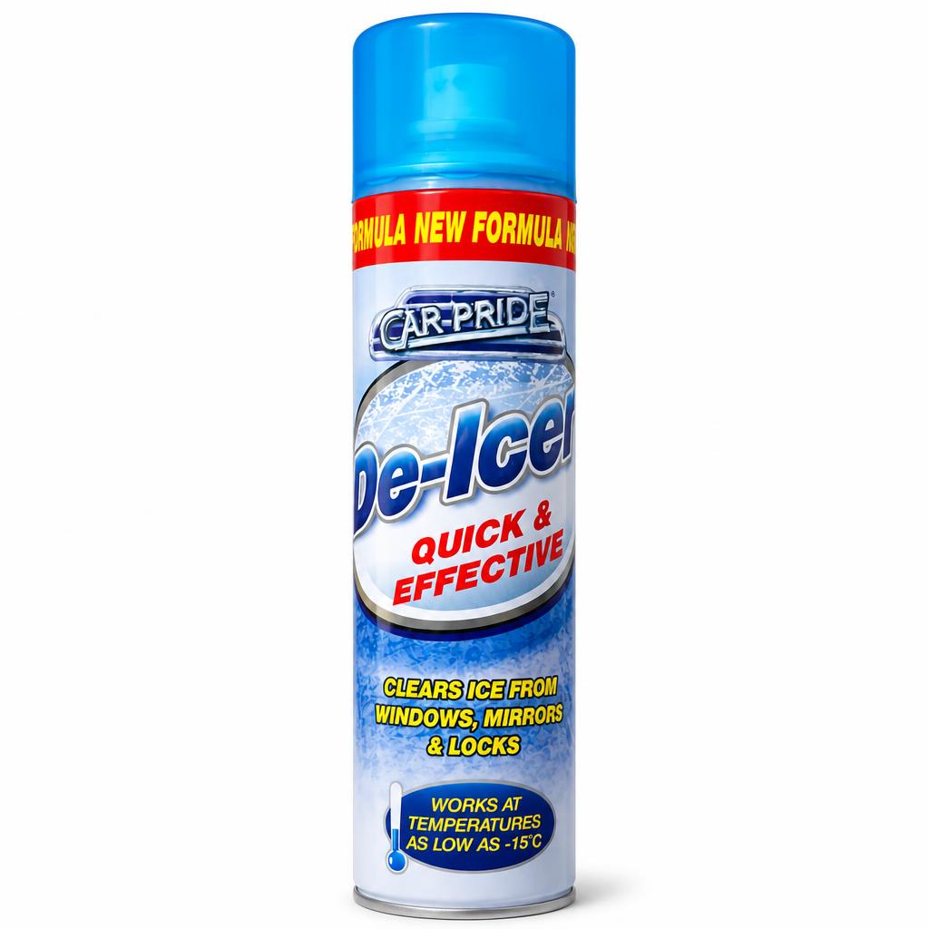 Carpride De-Icer aerosol can front view
