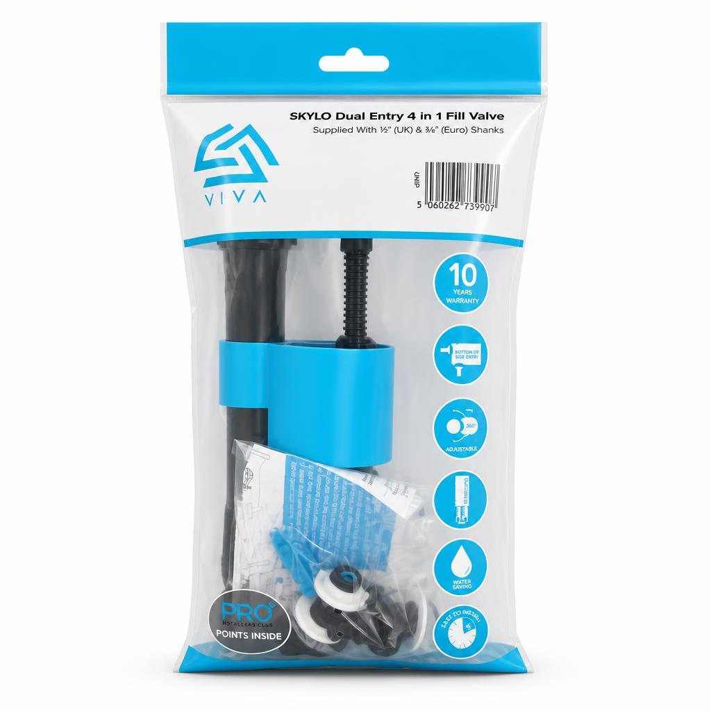 Viva Skylo Dual Entry Fill Valve packaging front