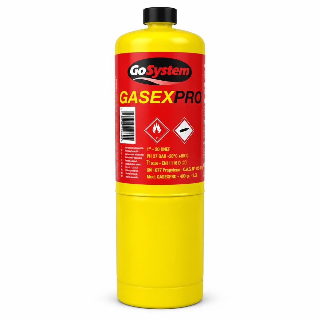 Front view of GoSystem GASEx Pro Propylene Cylinder packaging
