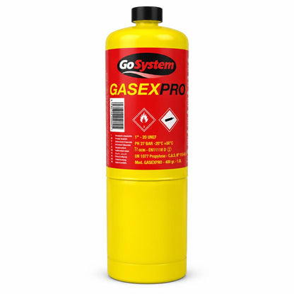 Front view of GoSystem GASEx Pro Propylene Cylinder packaging