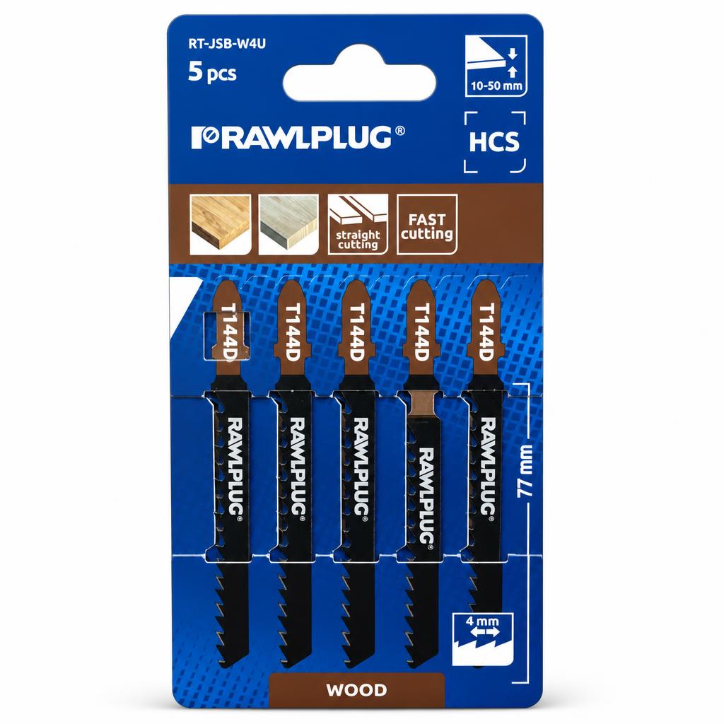 Rawlplug jigsaw blades RT-JSB-W4U in packaging