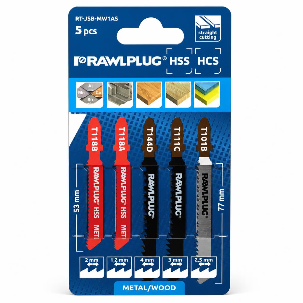 Rawlplug jigsaw blades set packaging front