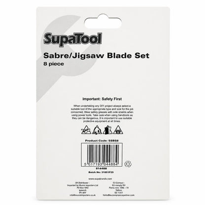 SupaTool Sabre/Jigsaw Blade Set packaging back view