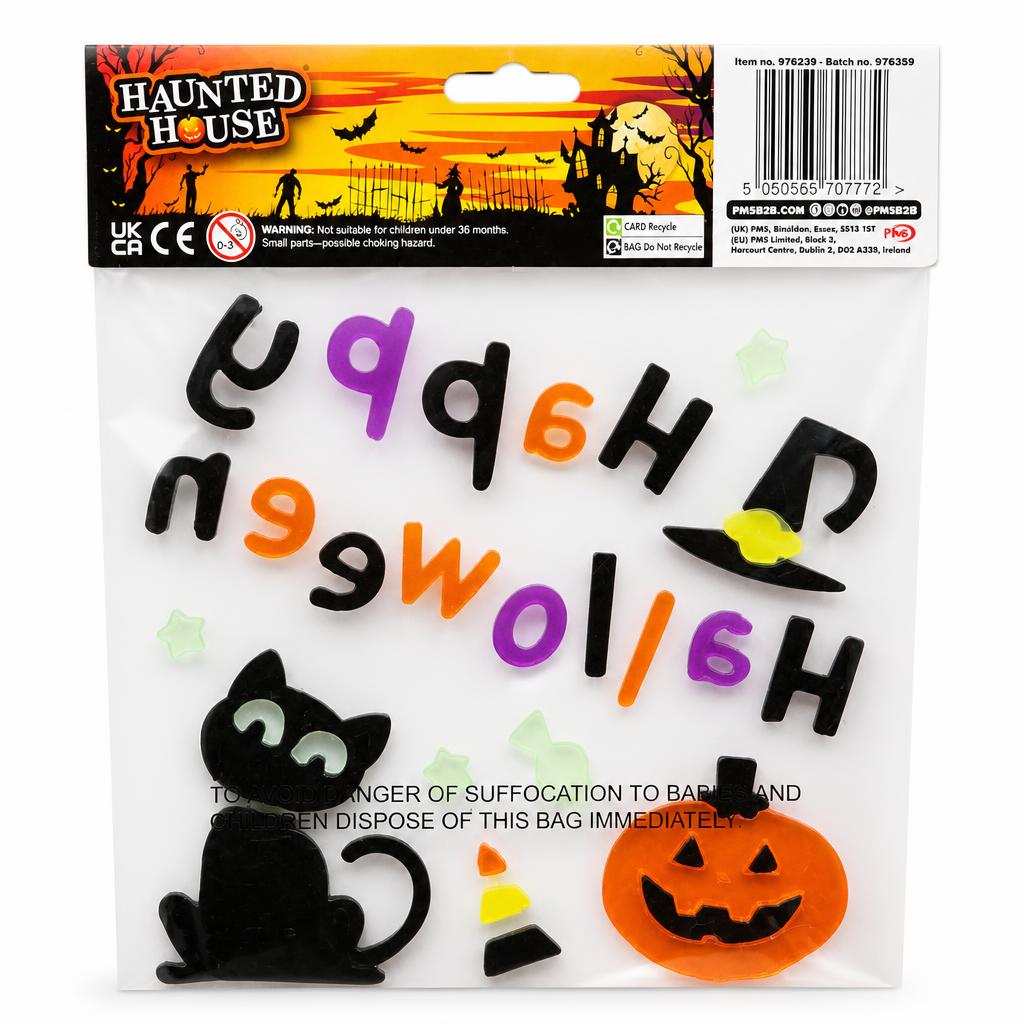 Haunted House Spooky Gel Window Stickers package back