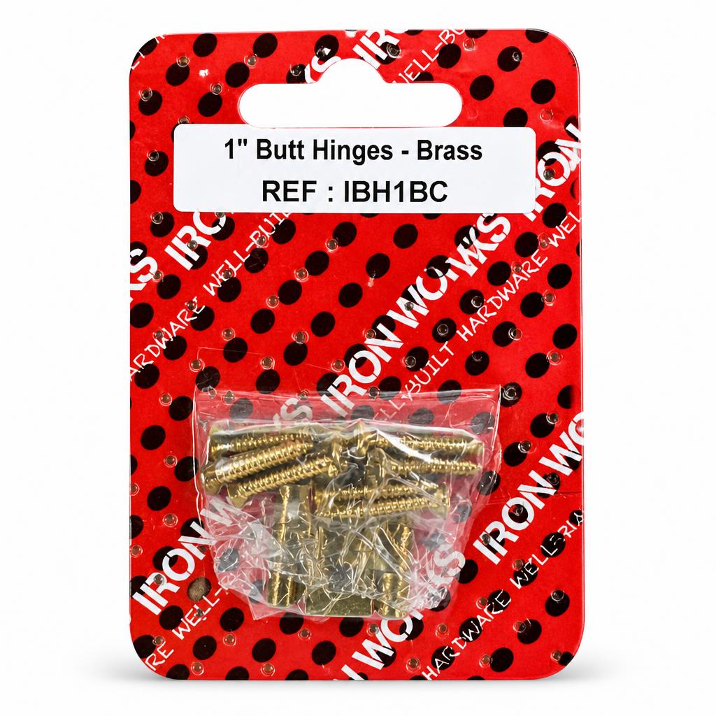 Brass butt hinges packaging front
