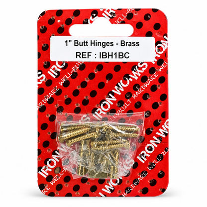 Brass butt hinges packaging front
