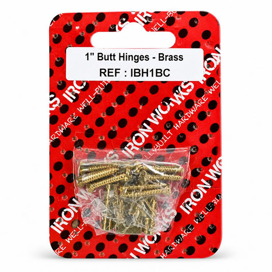Brass butt hinges packaging front