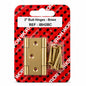 Front packaging of Iron Works 2 inch brass butt hinges