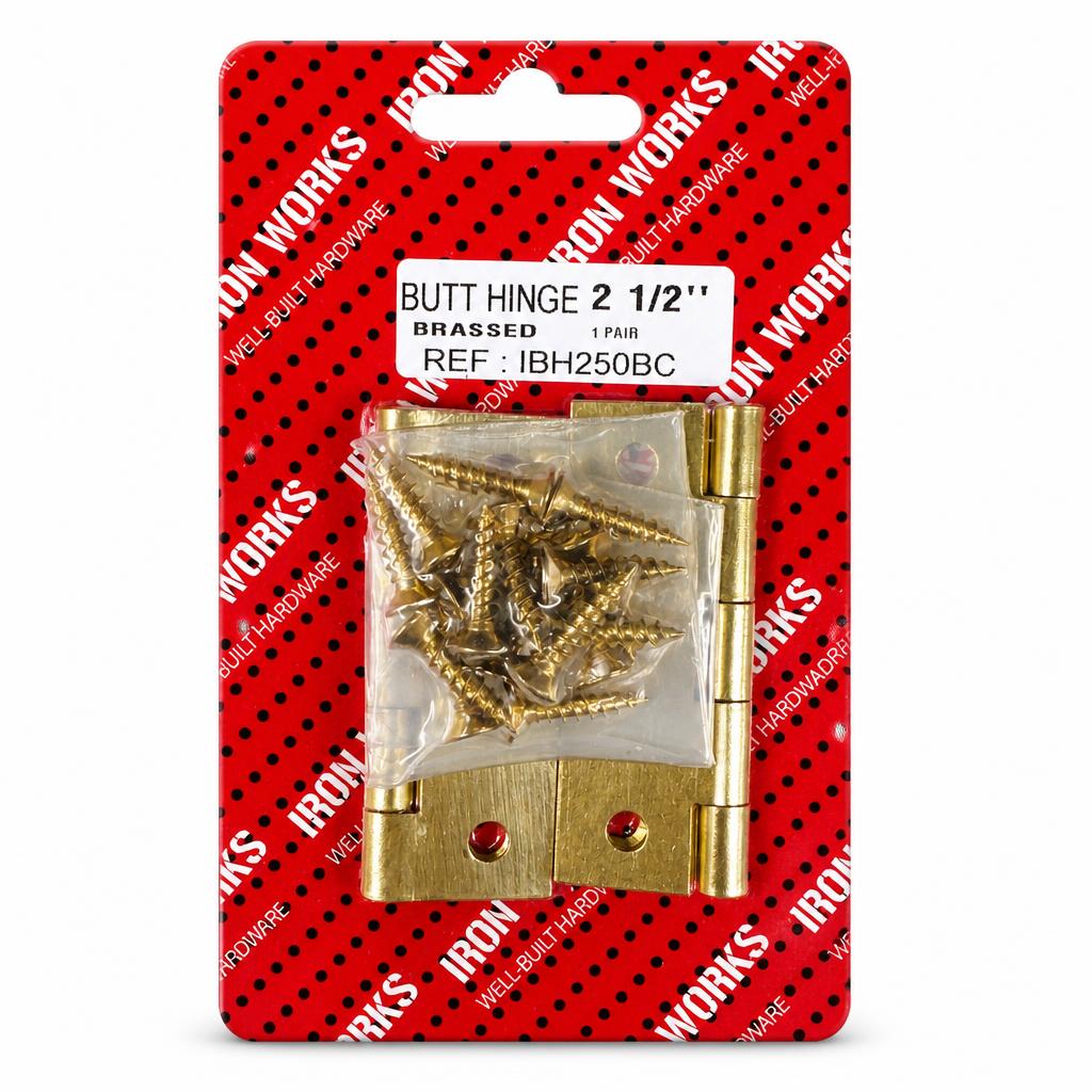 Iron Works Butt Hinge packaging front view