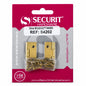 Front view of Securit Brass 38mm Butt Hinges package with screws