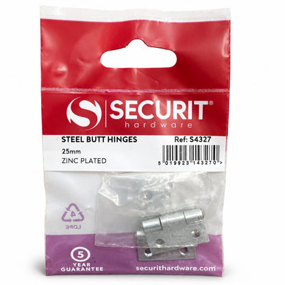 Securit Steel Butt Hinges packaging front view
