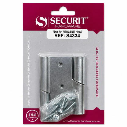 Securit Hardware 75mm RH Rising Butt Hinge packaging front