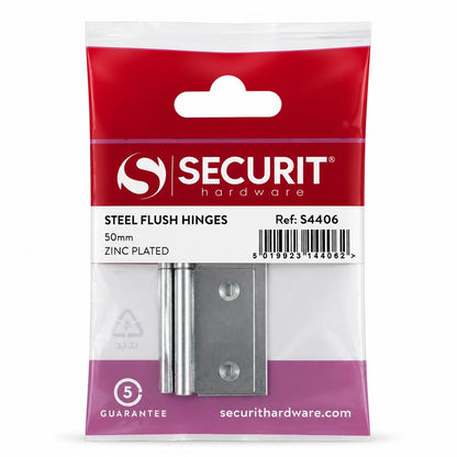 Securit Steel Flush Hinges packaging front