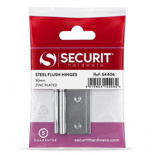 Securit Steel Flush Hinges packaging front