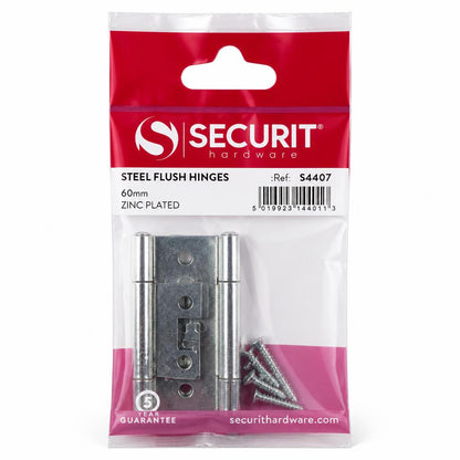 Securit Steel Flush Hinges - Front Packaging