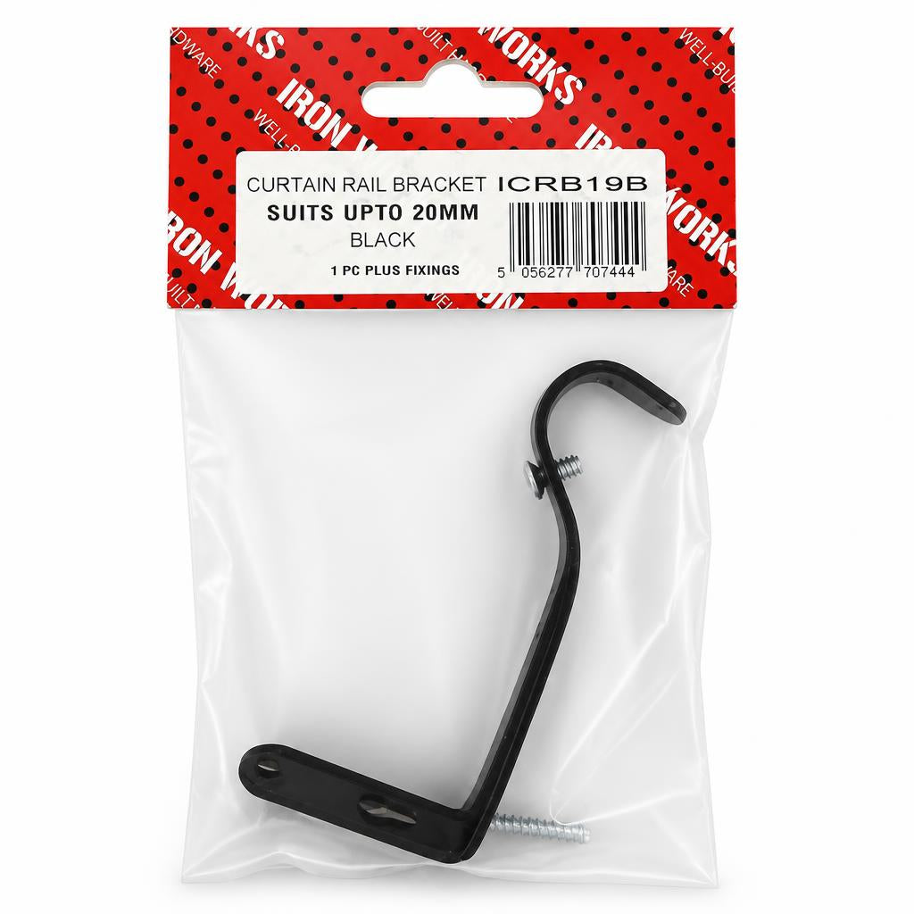 Ironworks Curtain Rail Bracket packaging front view