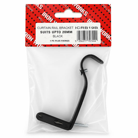 Ironworks Curtain Rail Bracket packaging front view