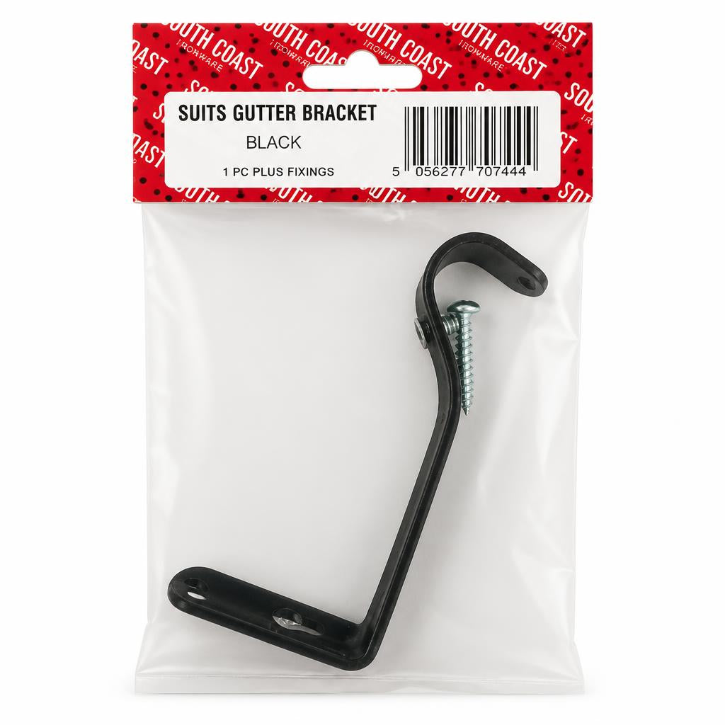 Ironworks Curtain Rail Bracket packaging close-up back view
