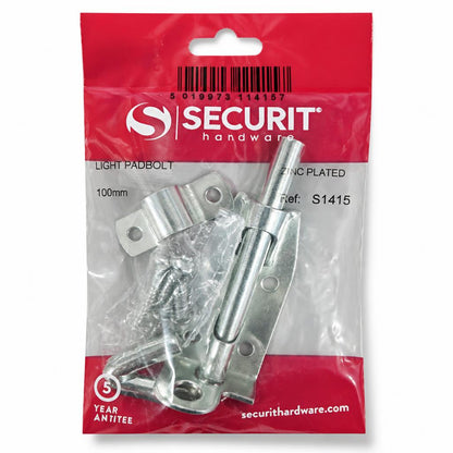 Securit Hardware Light Padbolt packaging back view