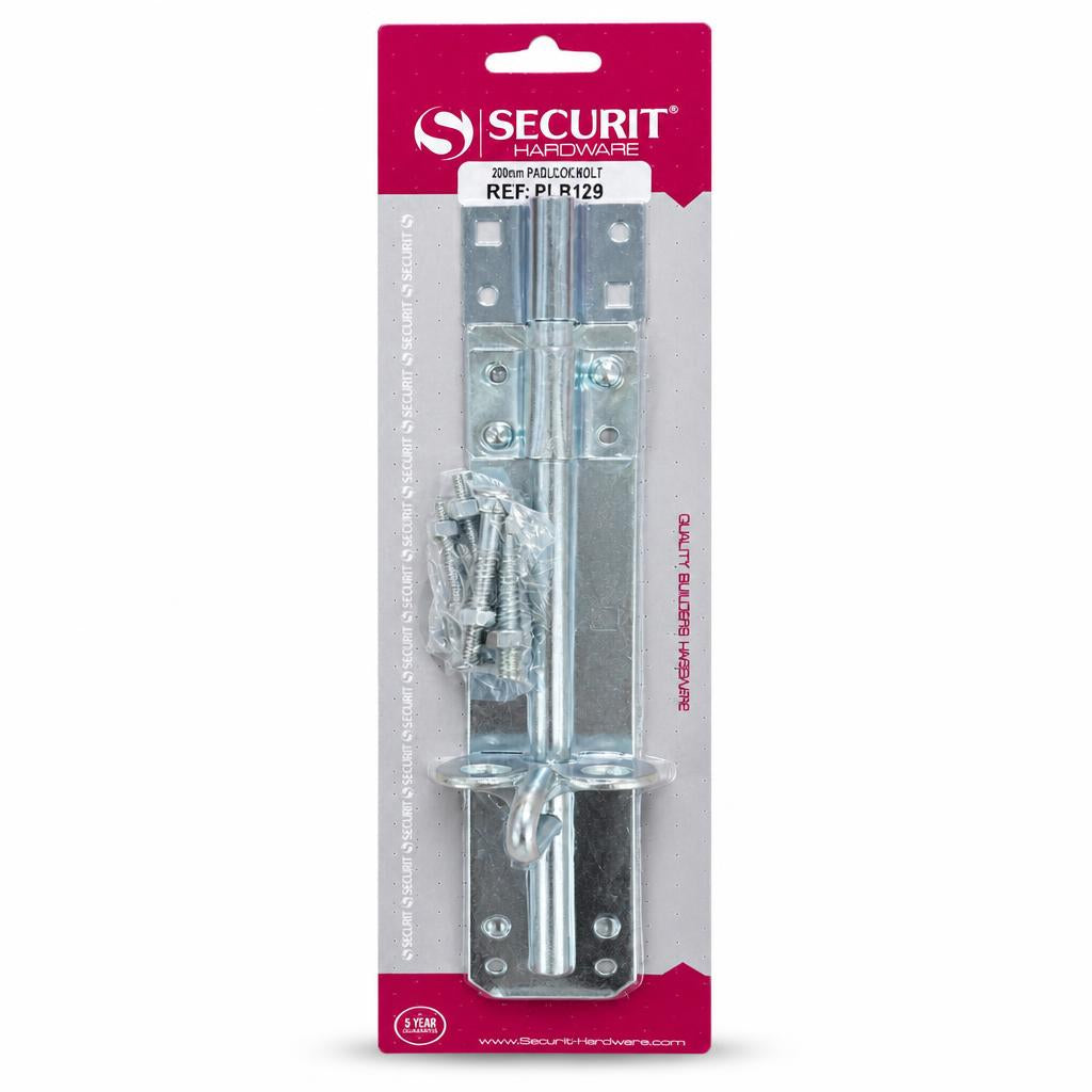 Securit Hardware 200mm Padlock Bolt packaging front view