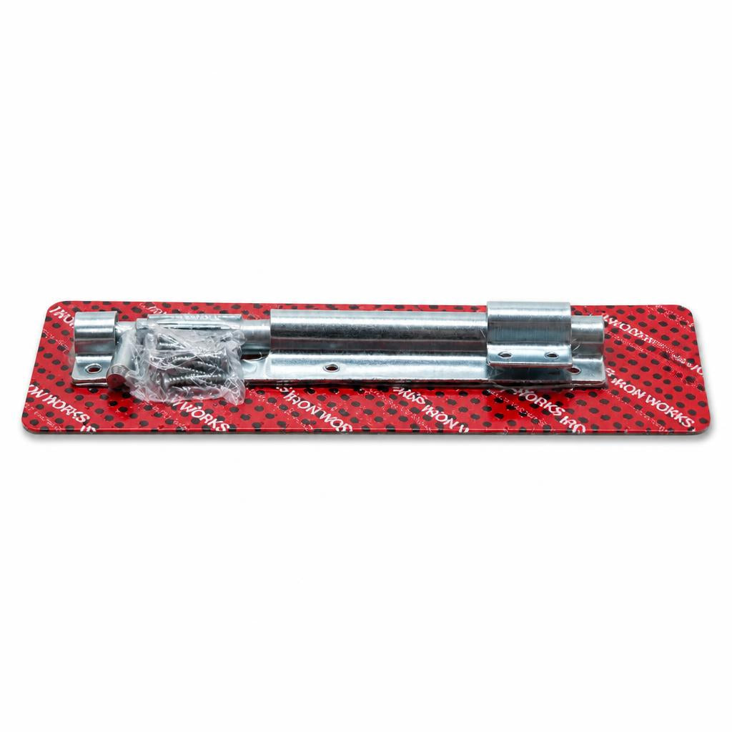 Side view of Ironworks zinc-coated tower bolt